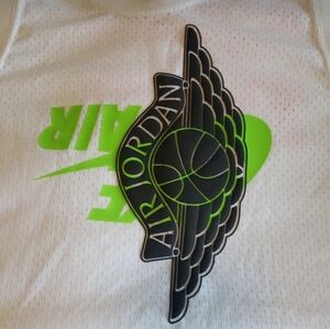 Jordan White and Neon Green Jersey